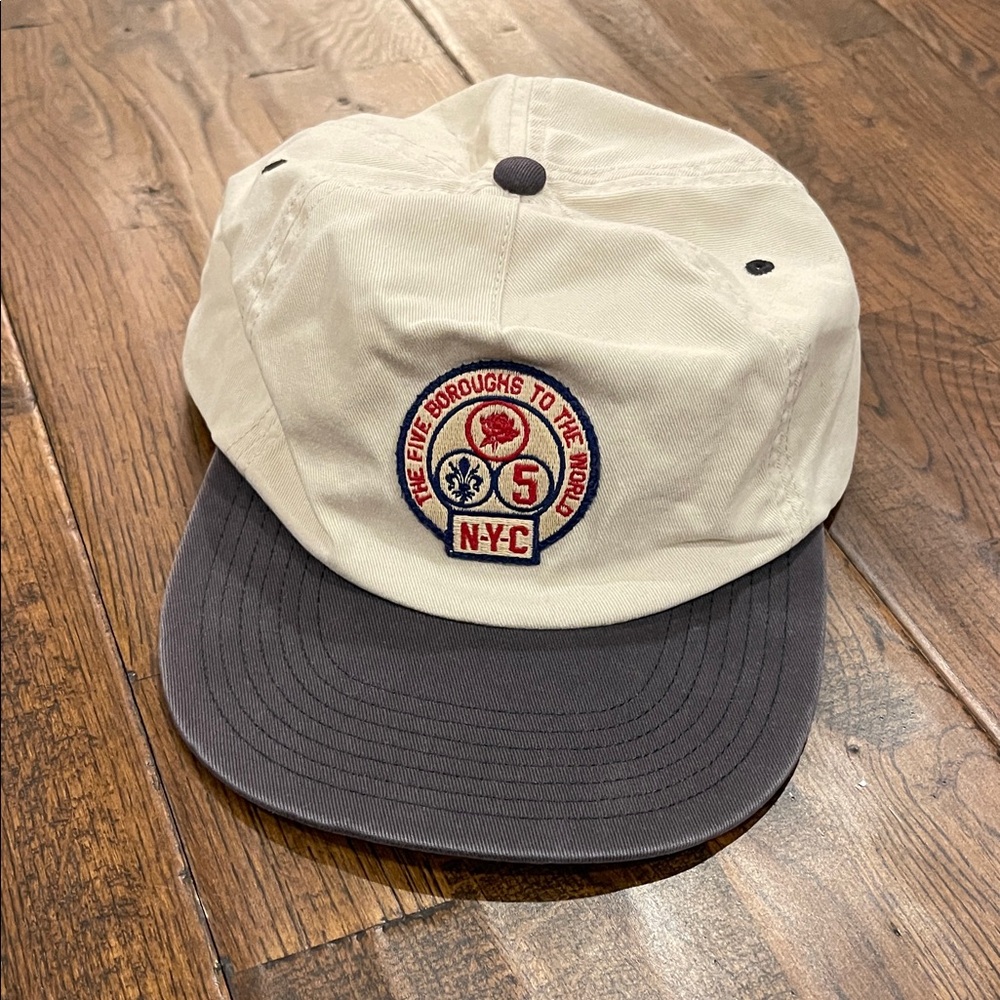 Abercrombie & Fitch Cream Flat Brim Adjustable Dad Hat